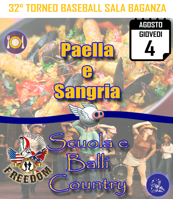 QUESTA SERA PAELLA, SANGRIA E BALLI COUNTRY