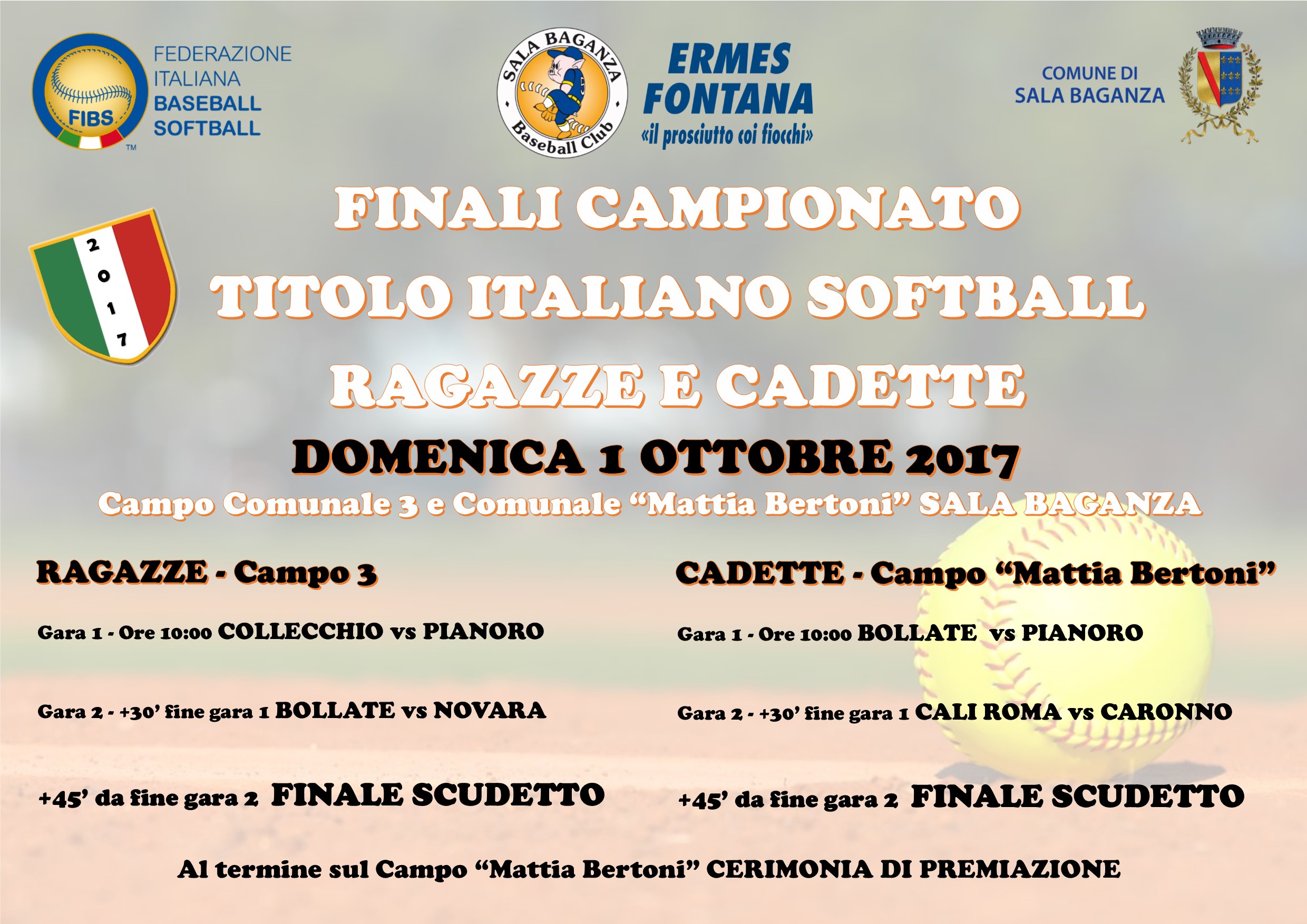 DOMANI A SALA BAGANZA SI ASSEGNANO GLI SCUDETTI RAGAZZE E CADETTE